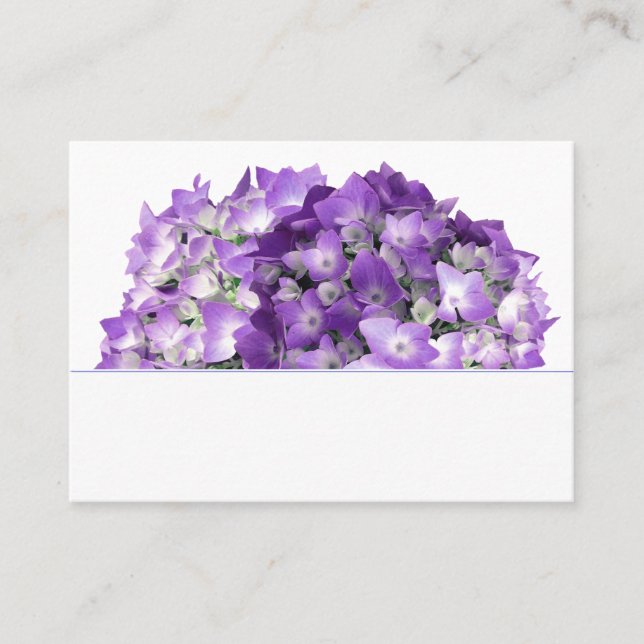 Cartão De Lugar Placas De Casamento De Flores De Hydrangea Roxo (Frente)