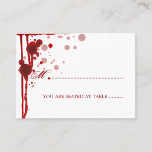Cartão De Lugar Placas de Casamento de Halloween de Vampiro Sangue