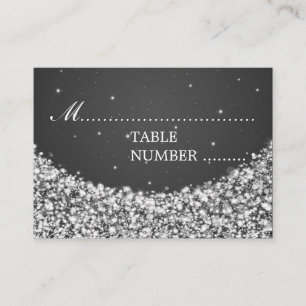 Cartão De Lugar Placas de Casamento - Estrela Espelho Preto