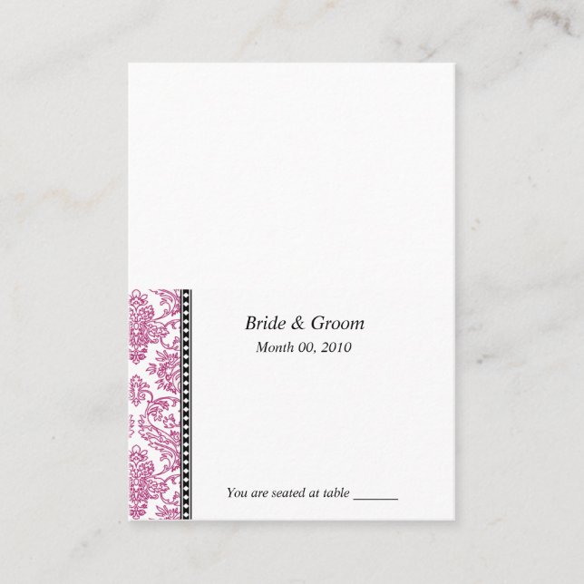 Cartão De Lugar Placas de Casamento Fuschia (Frente)