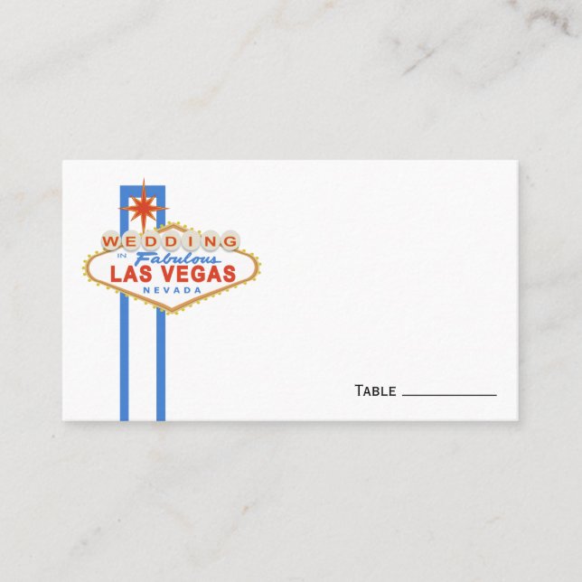 Cartão De Lugar Placas de Casamento Sinal de Las Vegas (Frente)