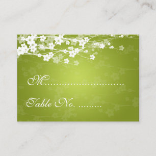 Cartão De Lugar Placas de Casamento - Verde limão de Cherry Blosso