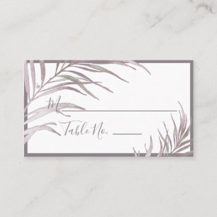 Cartão De Lugar Placas de Colocação de Palmas de Aquarela Mauve Pi
