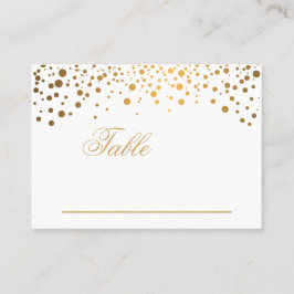 Cartão De Lugar Placas de Colocação de Pontos de Confetti Dourados