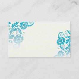 Cartão De Lugar Placas de Escorregação Floral Teal