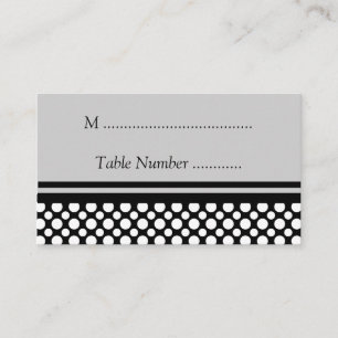 Cartão De Lugar Placas de Mesa Personalizadas do Bolinhas Branco