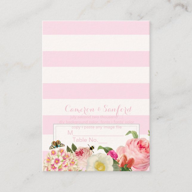 Cartão De Lugar Placas de substituição/primrose da safra PixDezine (Frente)