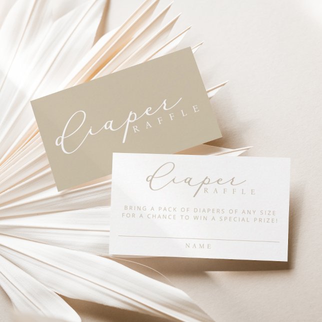Cartão De Lugar Placas Raffle de Fralda de Script Minimalista (Criador carregado)