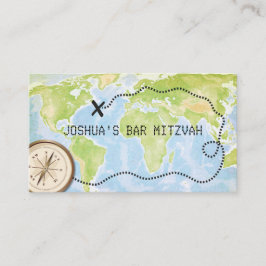 Cartão De Lugar Placecard de Bat Mitzvah do Bar do Mapa de Compass