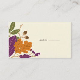 Cartão De Lugar Plum and Pumpkin Casamento outono Guest Cards