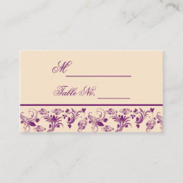 Cartão De Lugar Plum Champagne Floral Scroll Place Card