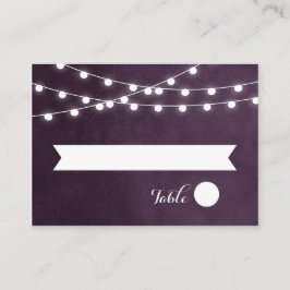 Cartão De Lugar Plum String Lights Wedt Escort Cards