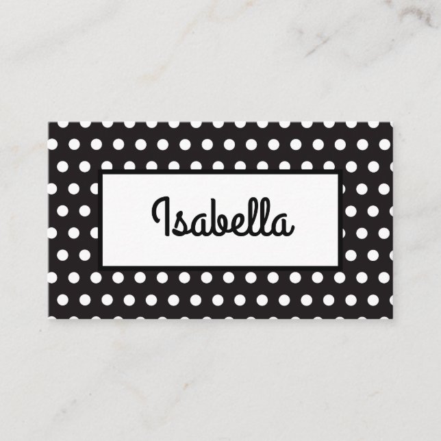 Cartão De Lugar Preto e Branco para Combinar com Configurações de  (Frente)