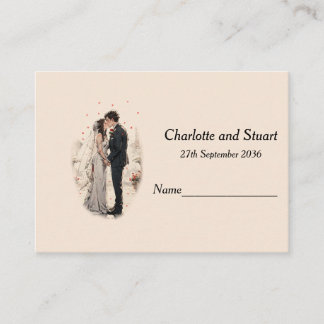 Cartão De Lugar Primeiro Beijo