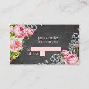 Cartão De Lugar Quadro PixDezines+Rosas/placas de mesa Vintage