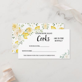 Cartão De Lugar Quantas Corks Lemons e Rosas Jogo de Chá de panela