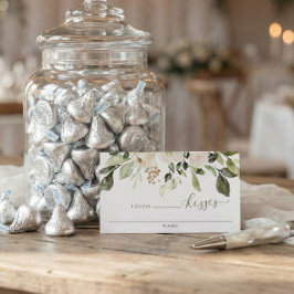 Cartão De Lugar Quantos Beijos Jogo do Chá de panela Adivinham Car