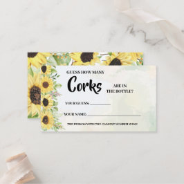 Cartão De Lugar Quantos Corks - Placa de Chá de panela de Girassói