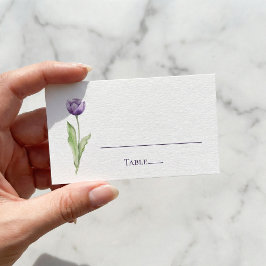 Cartão De Lugar Recepção de casamento de Tulipas Roxas Mínima