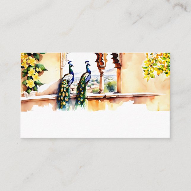 Cartão De Lugar Receptáculo do Palácio Jaipur do casamento indiano (Frente)