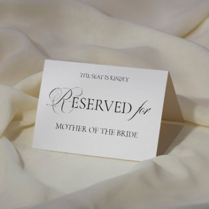 Cartão de lugar reservado para casamento preto e b