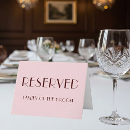 Cartão de lugar reservado para casamento rosa páli