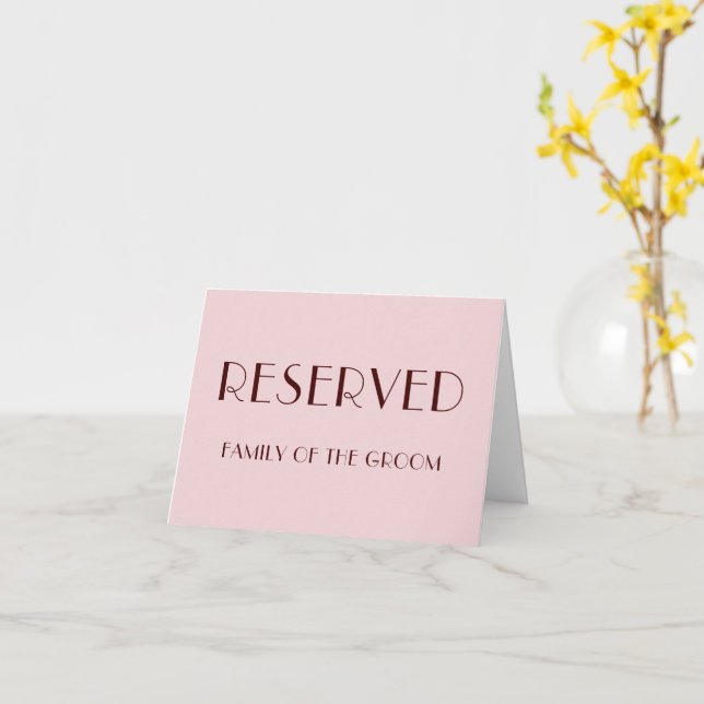 Cartão de lugar reservado para casamento rosa páli (Flor Amarela)