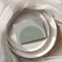 Cartão De Lugar Retro Bohemian Sage Green Rustic Arch Wedding