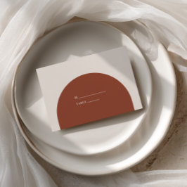 Cartão De Lugar Retro Bohemian Terracotta Rustic Arch Wedding
