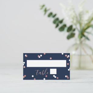 Cartão De Lugar Rosa Gold Foil Confetti Chá de panela