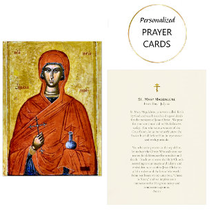 Cartão De Lugar Rua. Mary Magdalene Orthodox Prayer Card