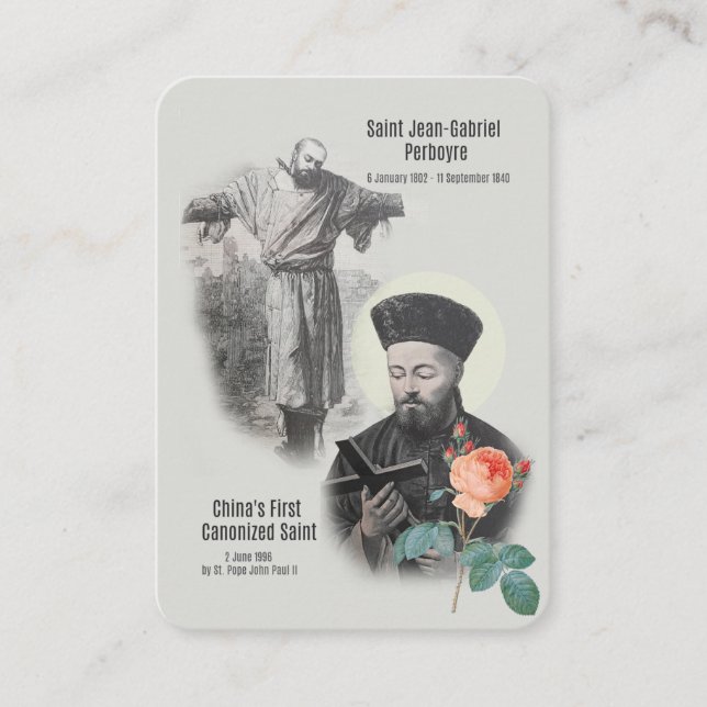 Cartão De Lugar Rua: Oração Católica Jean-Gabriel Perboyre (Frente)