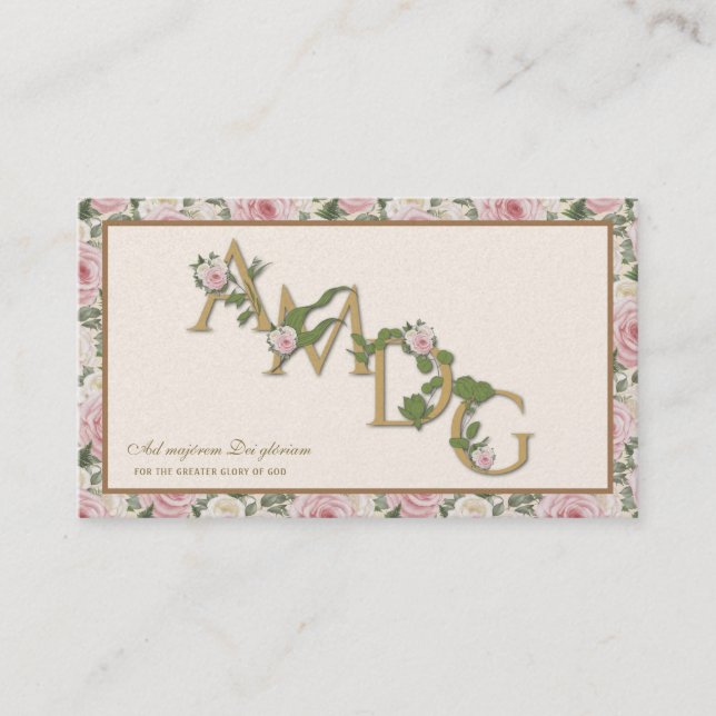 Cartão De Lugar RUAS Católicas de Ignatius Rosas de Oração Religio (Frente)