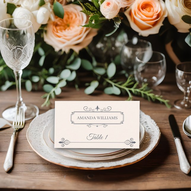 Cartão De Lugar Rustic Filigree, Casamento (Criador carregado)