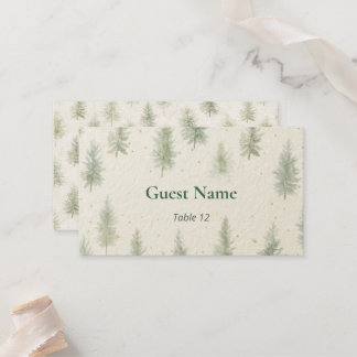 Cartão De Lugar Rustic Mountain Forest Watercolor Wedding Place 