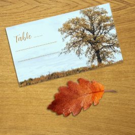 Cartão De Lugar Rustic Oak Tree Autumn Wedding