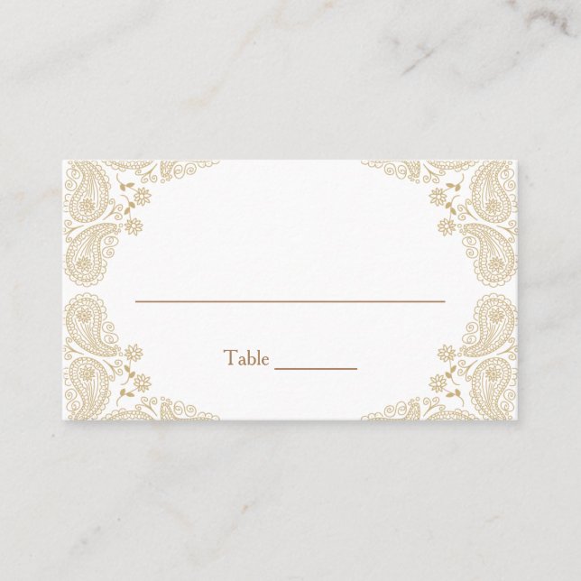 Cartão De Lugar Rustic Wedding I Paisley Mesa Assigning Card (Frente)