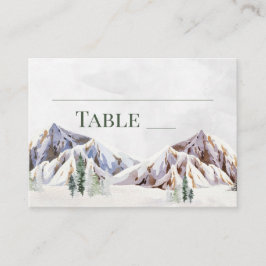 Cartão De Lugar Rustic Winter Mountain Wedding Place Setting Cards