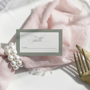 Cartão De Lugar Sage Green   Clássico e Luxo Wedding Flat