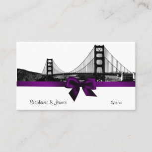 Cartão De Lugar San Fran Skyline Etch BW Placas De Lugar Roxo #2