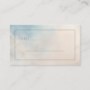 Cartão De Lugar Sereno Azul Aquarela Minimalista