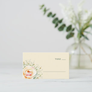 Cartão De Lugar Sereno Floral Aquarela Pastel