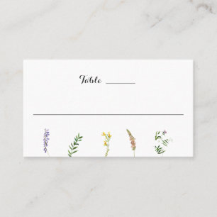 Cartão De Lugar Simples Casamento Floral Rústico Boho de Flores Si