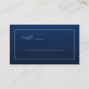 Cartão De Lugar Sinal de Mesa Minimalista Azul Navy Elegante