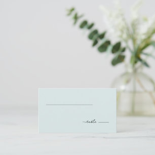 Cartão De Lugar Sinal de Mesa Minimalista Azul Tranquilo
