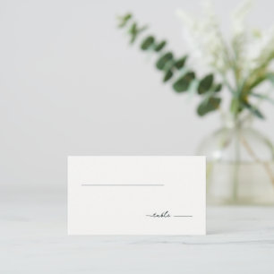 Cartão De Lugar Sinal de Mesa Minimalista Preto Refinado