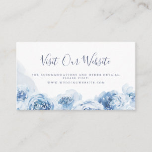 Cartão De Lugar Site de casamento floral azul legante Inserir cart