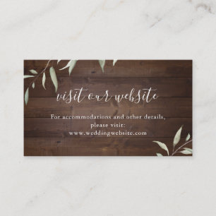 Cartão De Lugar Sítio Web de madeiras verdes legantes Inserir cart