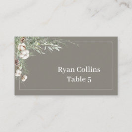 Cartão De Lugar Snowy Greenery Place Cards