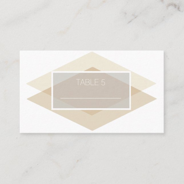 Cartão De Lugar Sobreposição de Diamante de Blush Moderno e Chic | (Frente)